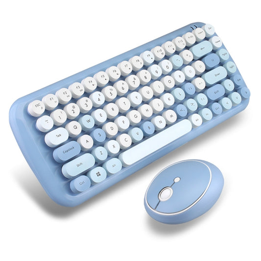 MOFii Candy Punk Keycap Mixed Color Wireless Keyboard and Mouse Set(Blue) - Wireless Keyboard by MOFii | Online Shopping UK | buy2fix