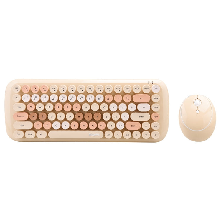 MOFii Candy Punk Keycap Mixed Color Wireless Keyboard and Mouse Set(Milk Tea Color) - Wireless Keyboard by MOFii | Online Shopping UK | buy2fix