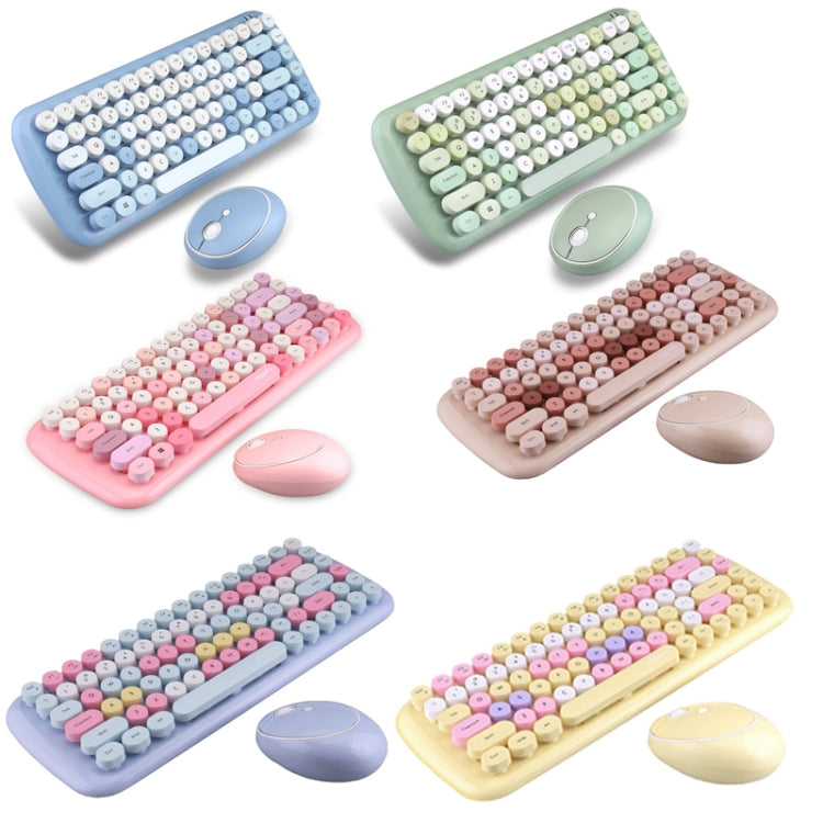 MOFii Candy Punk Keycap Mixed Color Wireless Keyboard and Mouse Set(Milk Tea Color) - Wireless Keyboard by MOFii | Online Shopping UK | buy2fix