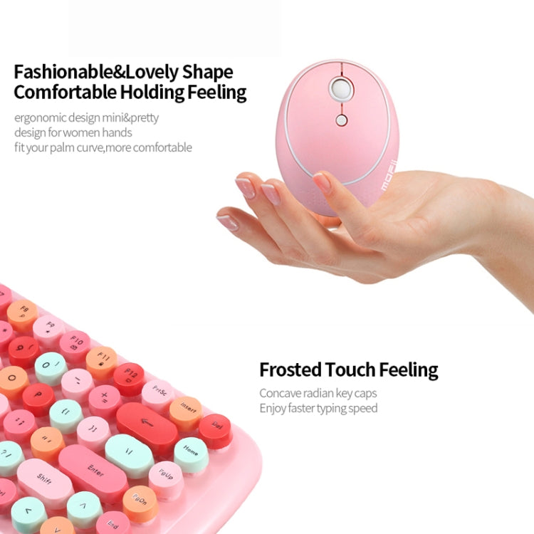 MOFii Candy Punk Keycap Mixed Color Wireless Keyboard and Mouse Set(Milk Tea Color) - Wireless Keyboard by MOFii | Online Shopping UK | buy2fix