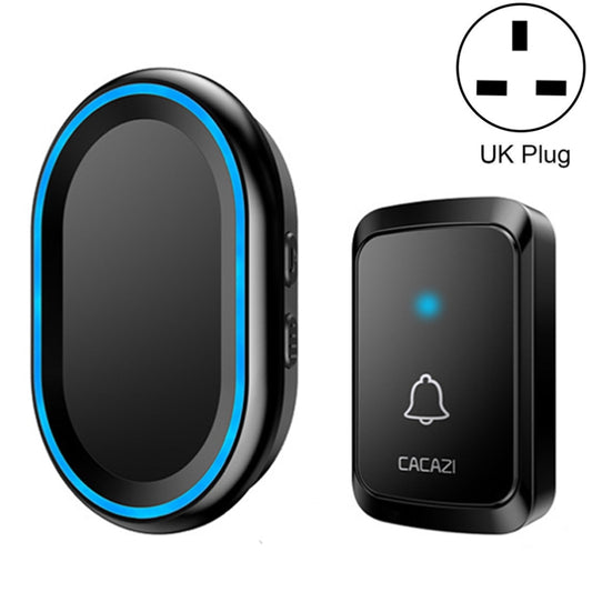 CACAZI A80 1 For 1 Wireless Music Doorbell without Battery, Plug:UK Plug(Black) - Security by CACAZI | Online Shopping UK | buy2fix
