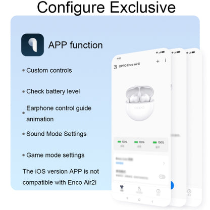 OPPO Enco Air2i In-Ear AI Call Noise Reduction Music Game Wireless Bluetooth Earphones(White) - Bluetooth Earphone by OPPO | Online Shopping UK | buy2fix