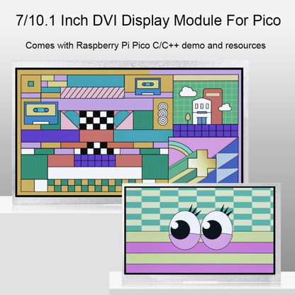 10.1 Inch Waveshare For Raspberry Pi Pico 1024×600 Pixel IPS Panel DVI Display Module - LCD & LED Display Module by Waveshare | Online Shopping UK | buy2fix