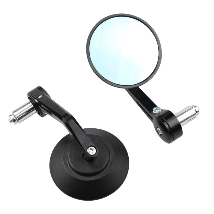 Motorcycle Electric Vehicle Modified Accessories Retro Circular CNC Hand Mirror Rear View Mirror(Black) - In Car by buy2fix | Online Shopping UK | buy2fix