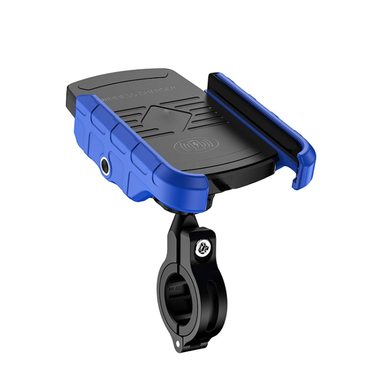 M9 Motorcycle Wireless Charging Mobile Phone Bracket 15W Fast Charging Mobile Phone Navigation Bracket(Blue) - In Car by buy2fix | Online Shopping UK | buy2fix