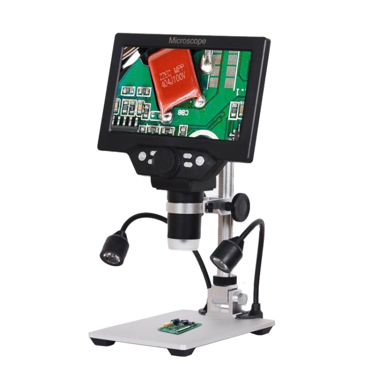 G1200D 7 Inch LCD Screen 1200X Portable Electronic Digital Desktop Stand Microscope(UK Plug With Battery) - Consumer Electronics by buy2fix | Online Shopping UK | buy2fix