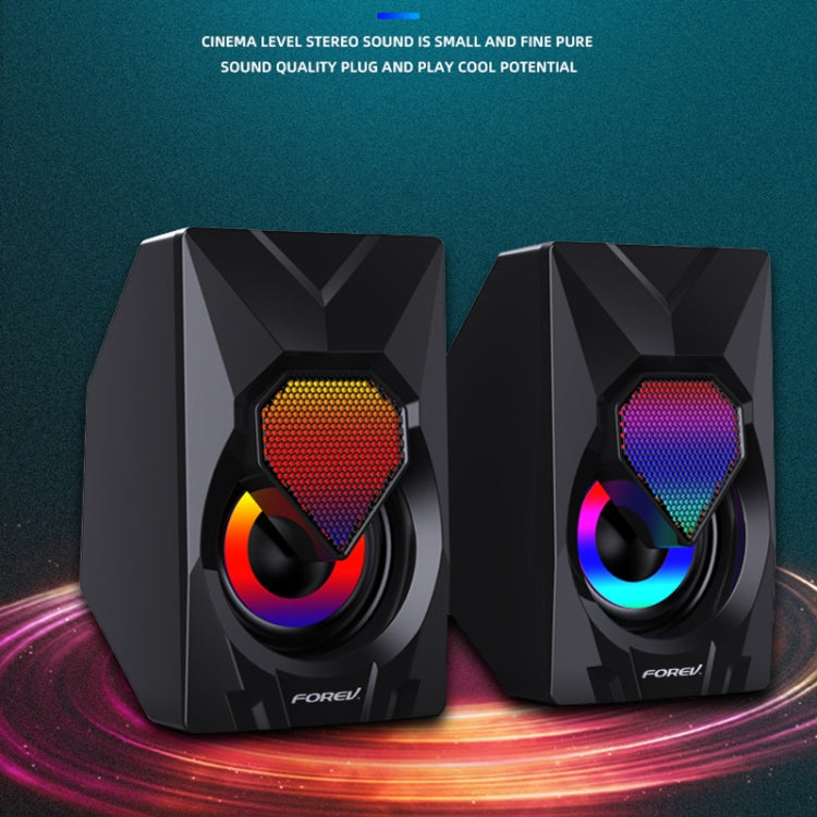 FOREV FV-209 One Pair Digital Mini Speakers Multimedia Colorful Lights Subwoofer Small Speaker -  by FOREV | Online Shopping UK | buy2fix