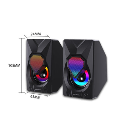 FOREV FV-209 One Pair Digital Mini Speakers Multimedia Colorful Lights Subwoofer Small Speaker -  by FOREV | Online Shopping UK | buy2fix