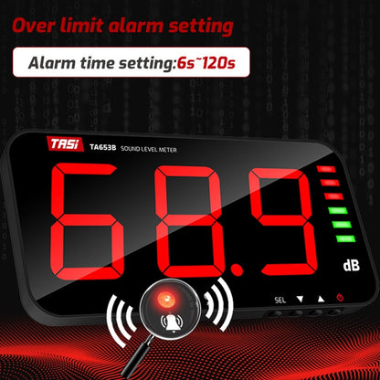 TASI TA653B Large-Screen Noise Meter Wall-Mounted Decibel Meter - Consumer Electronics by TASI | Online Shopping UK | buy2fix