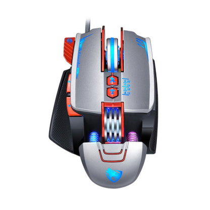 T-WOLF V9 8 Keys 3200 DPI Gaming Macro Definition Mechanical Wired Mouse(Silver) - Wired Mice by T-WOLF | Online Shopping UK | buy2fix