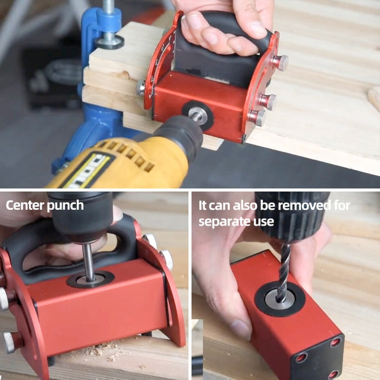 Aluminum Alloy Woodworking Inclined Hole Locator Punching Locator(Red) - Clamps by buy2fix | Online Shopping UK | buy2fix