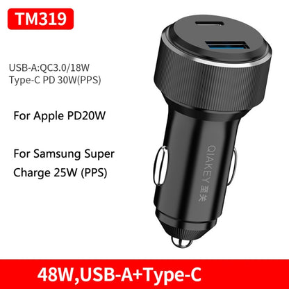 QIAKEY TM319 Dual Port Fast Charge Car Charger - Car Charger by QIAKEY | Online Shopping UK | buy2fix