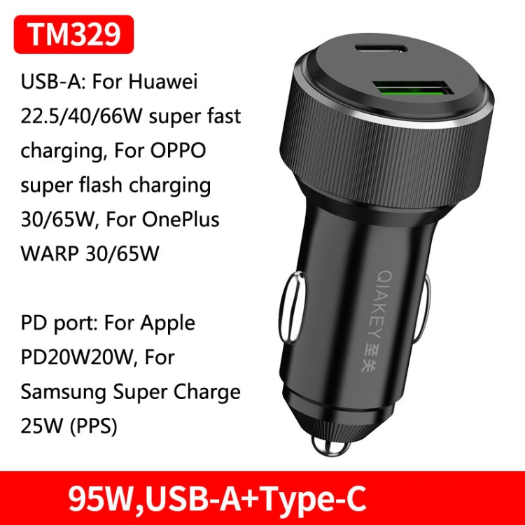 QIAKEY TM329 Dual Port Fast Charge Car Charger - Car Charger by QIAKEY | Online Shopping UK | buy2fix