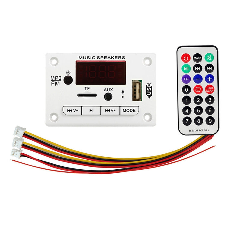 12V Car Color Display Audio Bluetooth MP3 Decoder Board(White) - In Car by buy2fix | Online Shopping UK | buy2fix