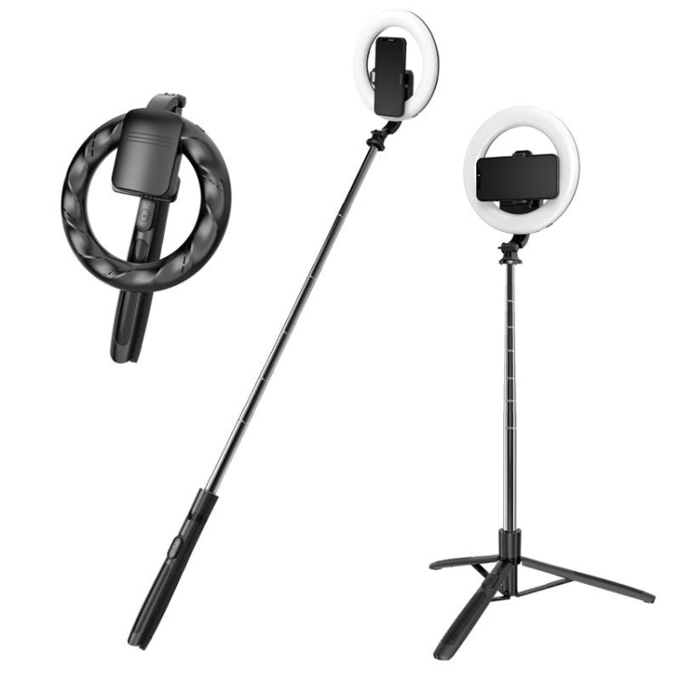 Wireless Bluetooth Selfie Stick Live Telescopic Bracket, Specification: Q05S (Black With Fill Light) - Consumer Electronics by buy2fix | Online Shopping UK | buy2fix