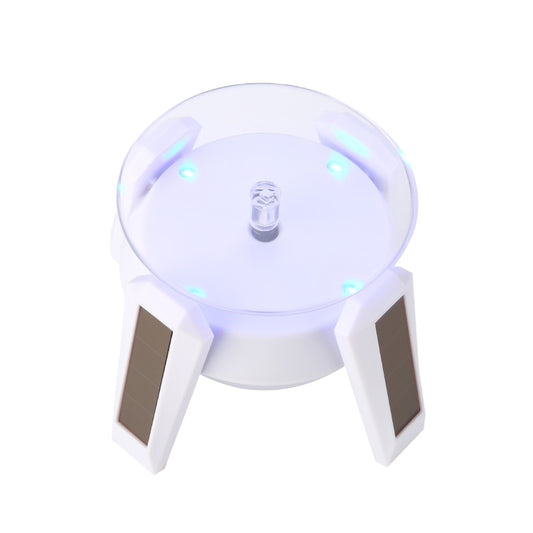 High-Footed UFO Solar 9cm 360 Rotating Display Stand Props Turntable(White Blue Light) - Camera Accessories by buy2fix | Online Shopping UK | buy2fix