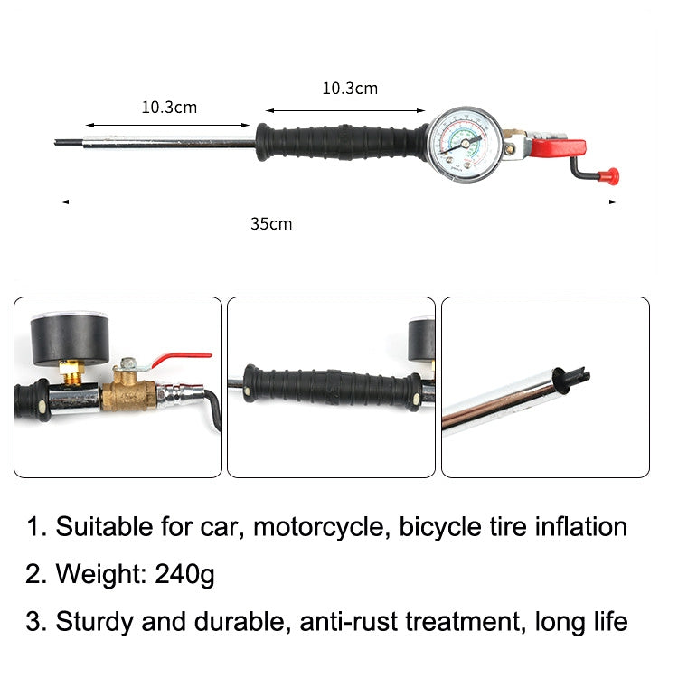 Car Tire Double-Ended Air Nozzle, Specification: Straight Handle With Gaselet - In Car by buy2fix | Online Shopping UK | buy2fix