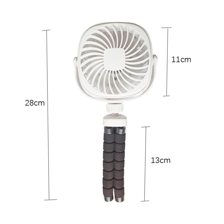 Octopus Stroller Deformation Fan Desktop Portable Handheld USB Small Fan, Colour: 1200mAh Black - Consumer Electronics by buy2fix | Online Shopping UK | buy2fix