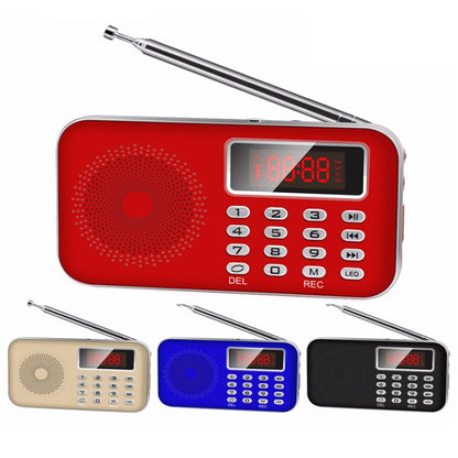 Y-619  FM/AM Mini Radio MP3 Rechargeable Music Player Support TF/SD Card with LED Display(Gold) - Consumer Electronics by buy2fix | Online Shopping UK | buy2fix