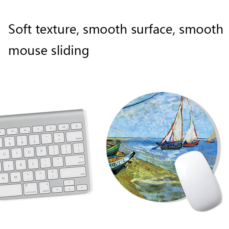 300x800x4mm Locked Am002 Large Oil Painting Desk Rubber Mouse Pad(Seaside Boat) - Mouse Pads by buy2fix | Online Shopping UK | buy2fix