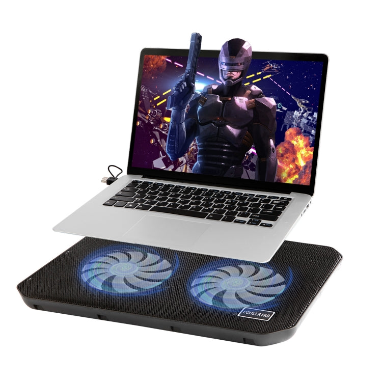 NUOXI M10 Dual USB Laptop Cooler(Black) - Computer & Networking by NUOXI | Online Shopping UK | buy2fix