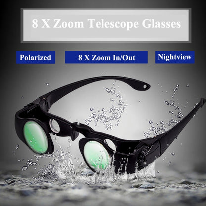 8x Fishing Binoculars Zoomable Telescope Glasses ,Style: Telescope+Gray+Red Clip - Binoculars by buy2fix | Online Shopping UK | buy2fix