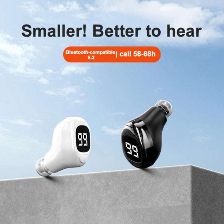 F6 Bluetooth Headset Mini Invisible Ear Business Digital Display Earphone(Black) - Bluetooth Earphone by buy2fix | Online Shopping UK | buy2fix