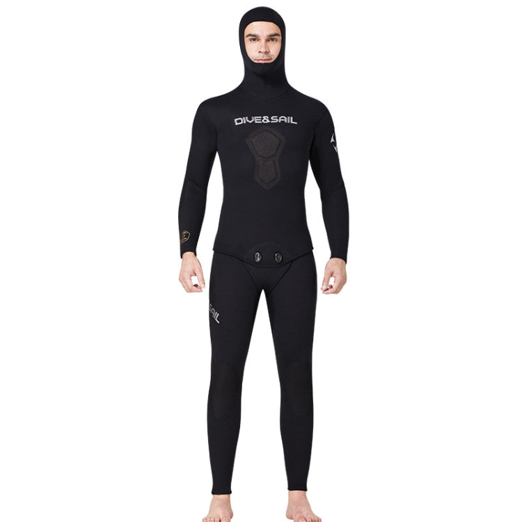 DIVE & SAIL 7mm Split Thick And Keep Warm Long Sleeves Hooded Diving Suit, Size: XXL(Black) - Athletic Wear by DIVE & SAIL | Online Shopping UK | buy2fix