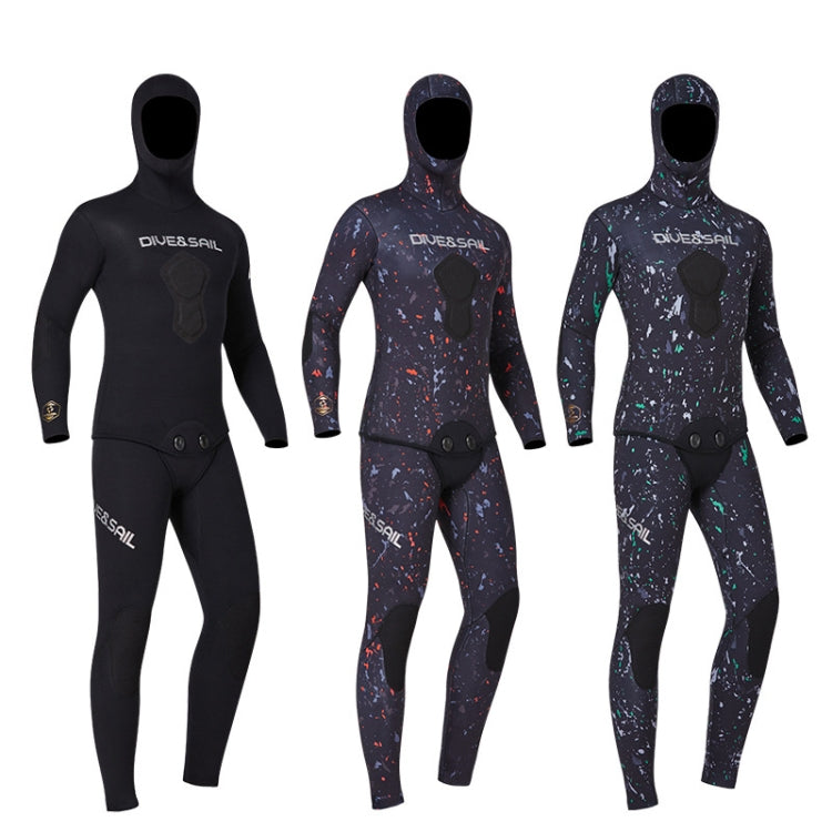 DIVE & SAIL 7mm Split Thick And Keep Warm Long Sleeves Hooded Diving Suit, Size: XXL(Black) - Athletic Wear by DIVE & SAIL | Online Shopping UK | buy2fix