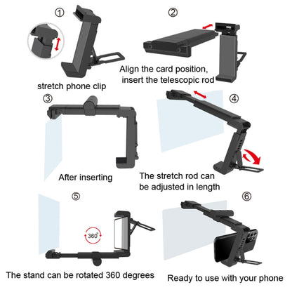 F22 Mobile Phone Screen Amplifier Desktop Lazy Folding Convenient Mobile Phone Stand(Black) - Screen Magnifier by buy2fix | Online Shopping UK | buy2fix