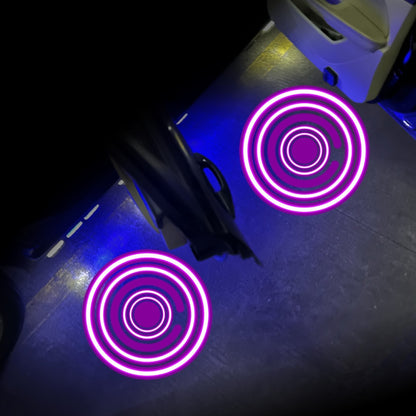 LED Infrared Induction Car Door Welcome Light Night Projection Ambient Light, Specification: Modern Circle (Purple)(1 Pair/Box) - In Car by buy2fix | Online Shopping UK | buy2fix