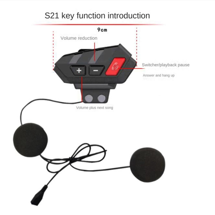 S21 Riding Helmet Bluetooth Intercom Headset, Specification: With USB Cable(Black) - Motorcycle Walkie Talkie by buy2fix | Online Shopping UK | buy2fix