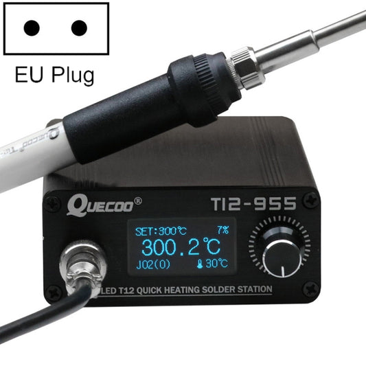 QUECOO 1.3-inch Screen Constant Temperature Soldering Iron, Set: EU Plug (955+907) - Home & Garden by QUECOO | Online Shopping UK | buy2fix