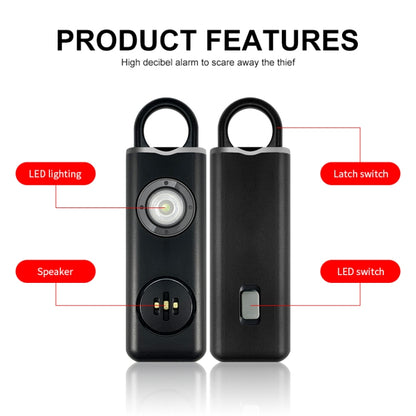 Anti-wolf Alarm Rechargeable Female Student Self-defense Keychain(Black) - Security by buy2fix | Online Shopping UK | buy2fix