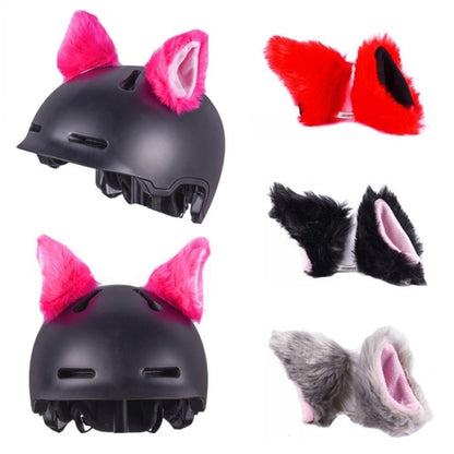 4PCS Motorcycle Plush Ear Helmet Decoration(Rose Red) - In Car by buy2fix | Online Shopping UK | buy2fix