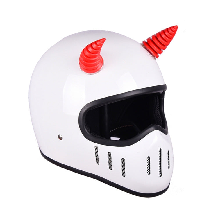 2PCS Motorcycle Horn Sucker Helmet Decoration(White) - In Car by buy2fix | Online Shopping UK | buy2fix