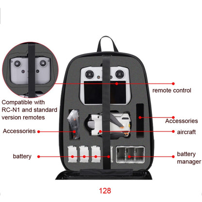 Waterproof Compression Hard Shell Backpack for DJI Mini 3 Pro, Size: 128 Large(Brushed Gray) - DJI & GoPro Accessories by buy2fix | Online Shopping UK | buy2fix