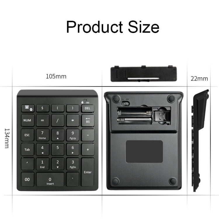 BT302 28 Keys Laptop Mini Wireless Keyboard, Spec: 2.4G (Black) - Wireless Keyboard by buy2fix | Online Shopping UK | buy2fix