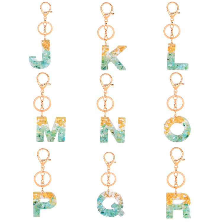 2 PCS Gold Foil Epoxy English Letter Keychain Bag Pendant(O) - In Car by buy2fix | Online Shopping UK | buy2fix