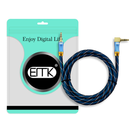 EMK 90-Degree Car 3.5mm Audio Cable Extension Cable, Cable Length: 3M(Blue) - Aux Cable by EMK | Online Shopping UK | buy2fix