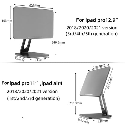 X27 Desktop Folding Rotating Tablet Magnetic Bracket For iPad Pro 11 inch (2018/2020/2021)(Grey) - Desktop Holder by buy2fix | Online Shopping UK | buy2fix