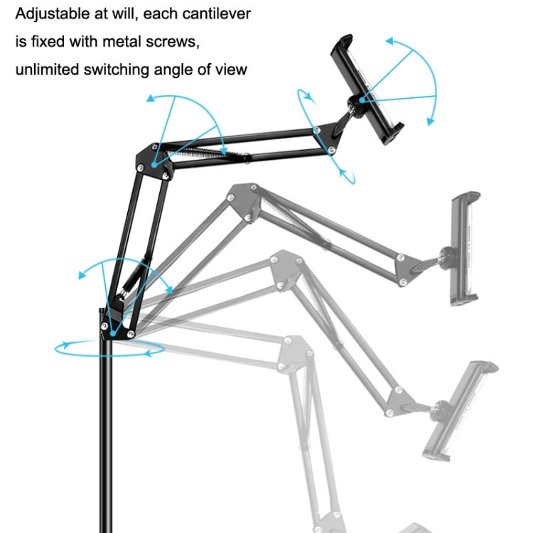 135cm Cantilever Floor Model Mobile Phone Live Broadcast Bedside Lifting Bracket - Lazy Bracket by buy2fix | Online Shopping UK | buy2fix