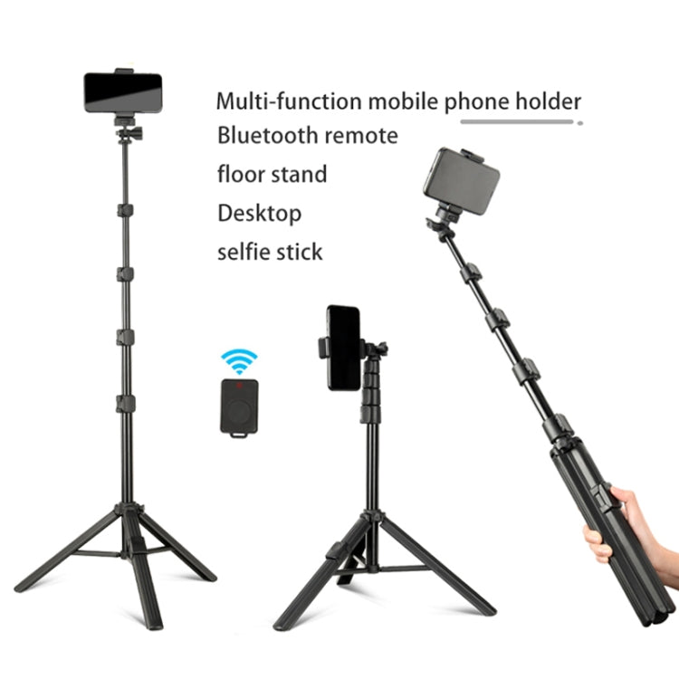 QingZhuangShiDai ZP100B Aluminum Alloy Floor Phone Stand Live Bluetooth Phone Selfie Stick - Selfie Sticks by Qingzhuangshidai | Online Shopping UK | buy2fix