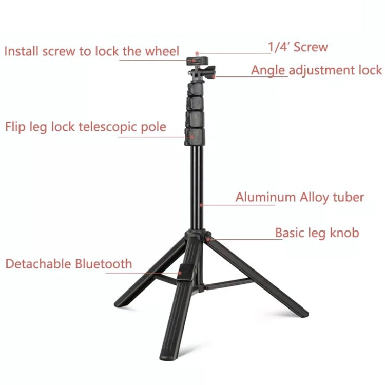 QingZhuangShiDai ZP100B Aluminum Alloy Floor Phone Stand Live Bluetooth Phone Selfie Stick - Selfie Sticks by Qingzhuangshidai | Online Shopping UK | buy2fix