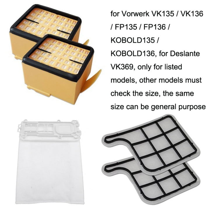 5PCS Dust Bag For Vorwerk VK135 / VK136 Vacuum Cleaner Accessories - Consumer Electronics by buy2fix | Online Shopping UK | buy2fix