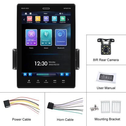 C800 9.5 Inch MP5 Single Butt Carplay Player, Style: Standard+8 Light Camera - In Car by buy2fix | Online Shopping UK | buy2fix