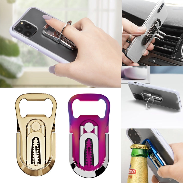 Multifunction Car Air Vent Phone Holder Finger Ring Phone Bracket Bottle Opener(Green) - Ring Holder by buy2fix | Online Shopping UK | buy2fix