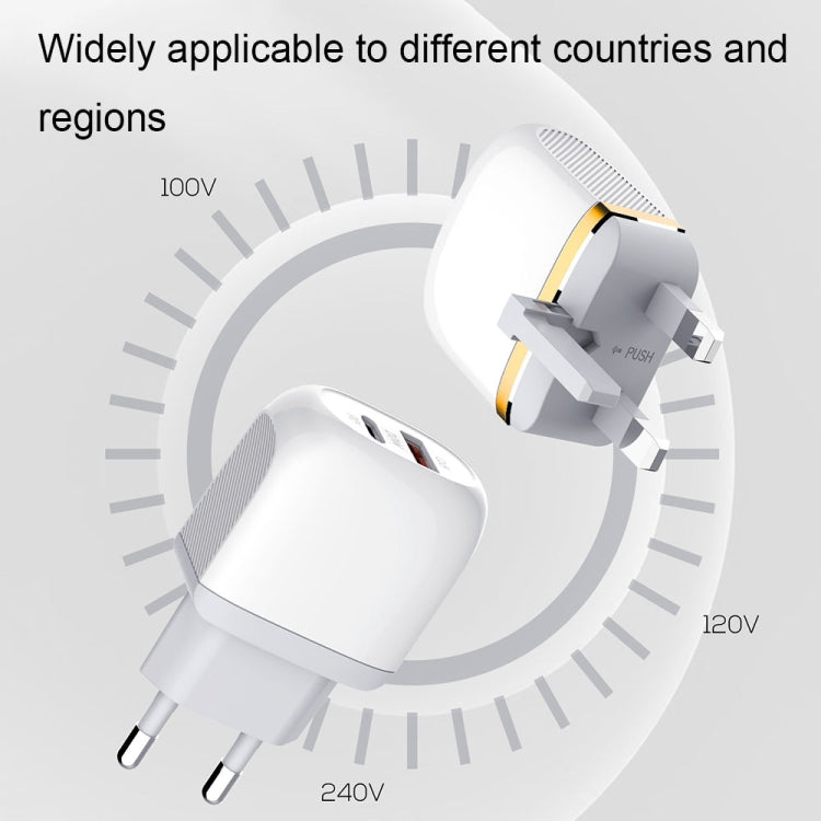 LDNIO A2316C 20W PD+QC 3.0 Phone USB Multi-hole Fast Charger EU Plug with USB-C/Type-C Cable - Mobile Accessories by LDNIO | Online Shopping UK | buy2fix