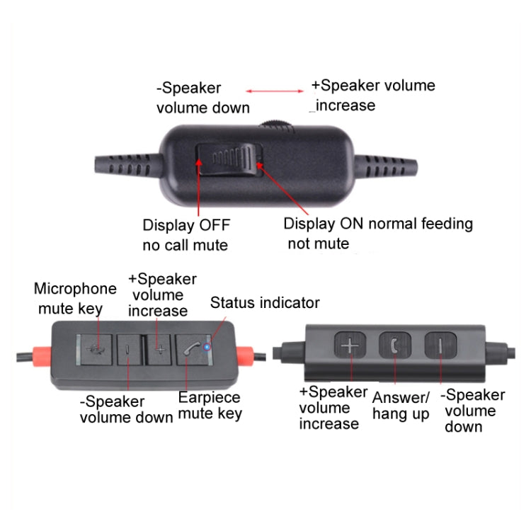 VT200 Single Ear Telephone Headset Operator Headset With Mic,Spec: 3.5mm Double Plug With Tuning - Consumer Electronics by buy2fix | Online Shopping UK | buy2fix