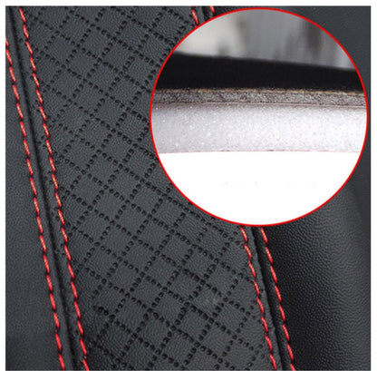 Fiber Leather Embossed Car Seat Belt Shoulder Cover Protector 6.5X23cm(Wine Red) - In Car by buy2fix | Online Shopping UK | buy2fix